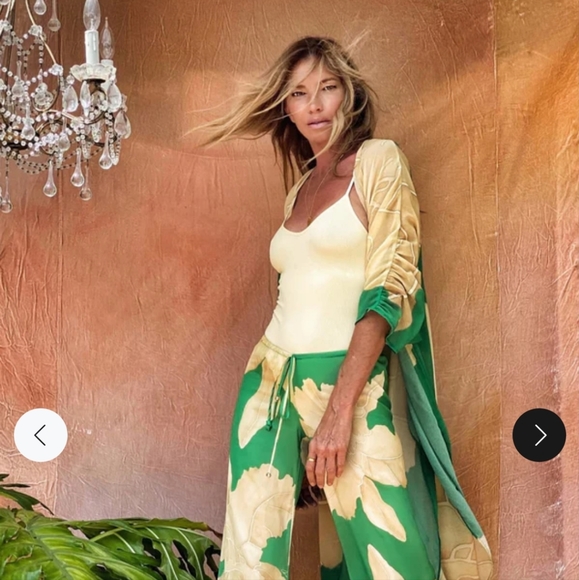 ❤️NWT SET of Boho Tropical Print Pants & Kimono Duster Beach Cov… - Picture 15 of 16